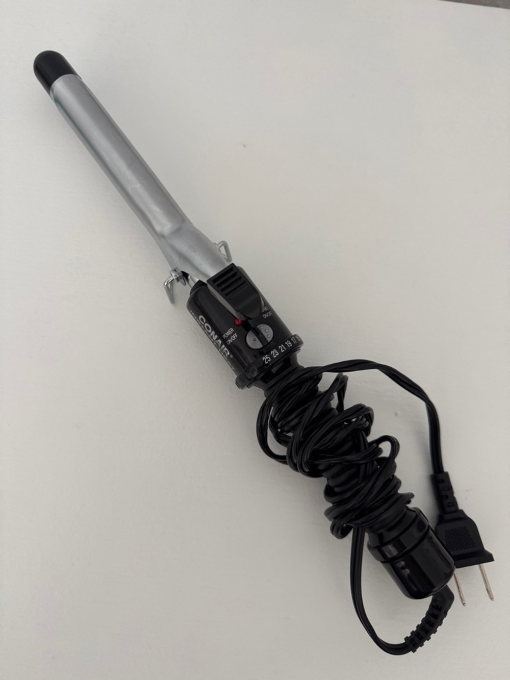 Silver Curling Iron with Black Handle - Salon Styling Tool